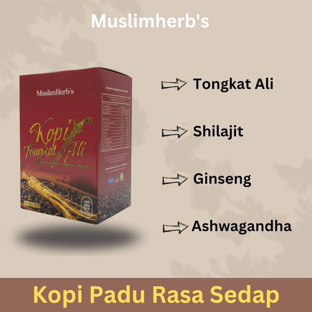 Kopi Tongkat Ali Muslim Herbs bahan-bahan